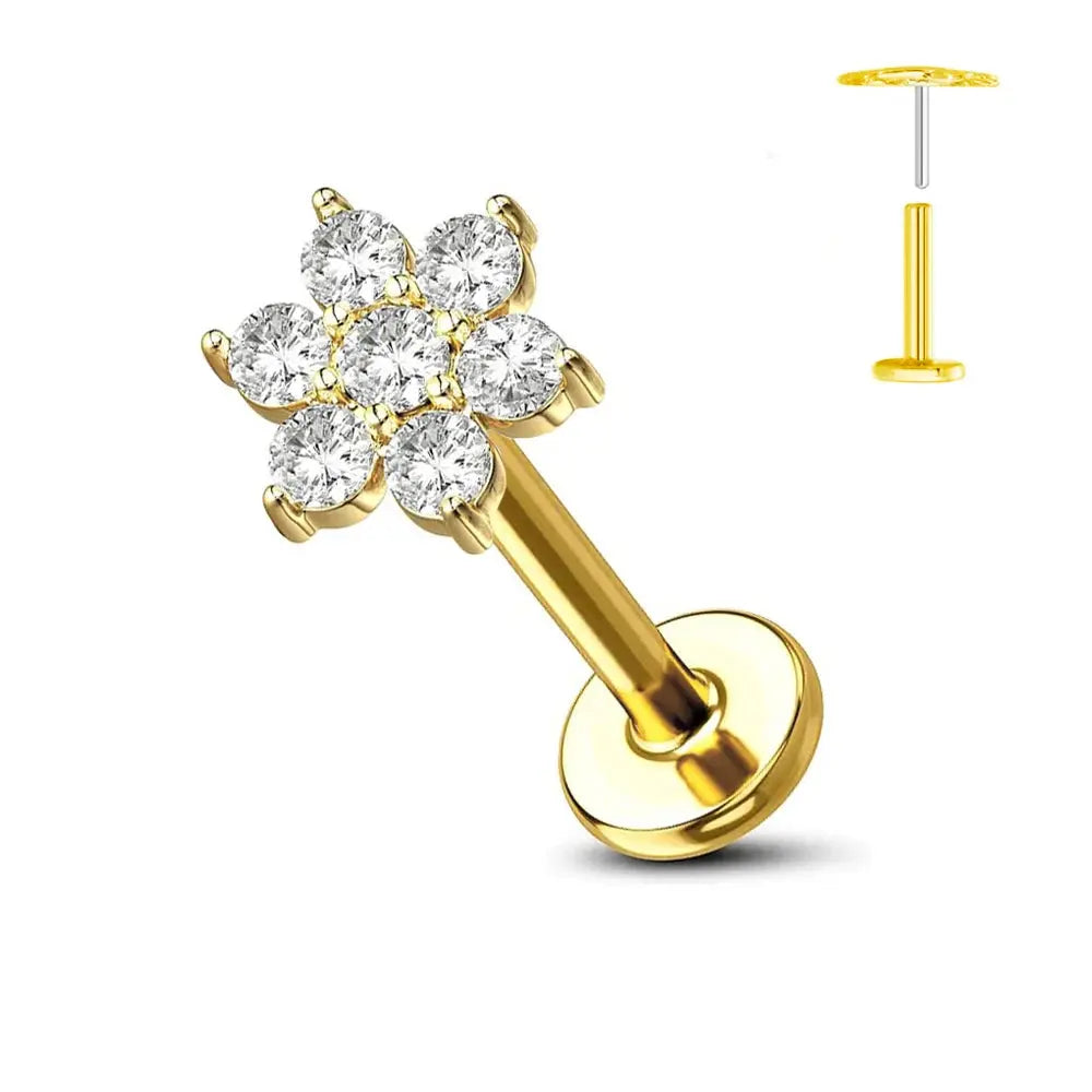 Titanium Flower Stud Piercing Earring-22