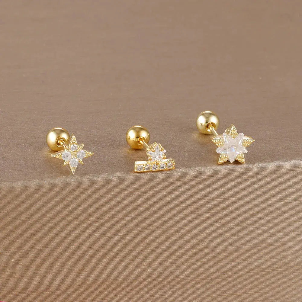 3PCS Crown Stud Earring Set for Women-11