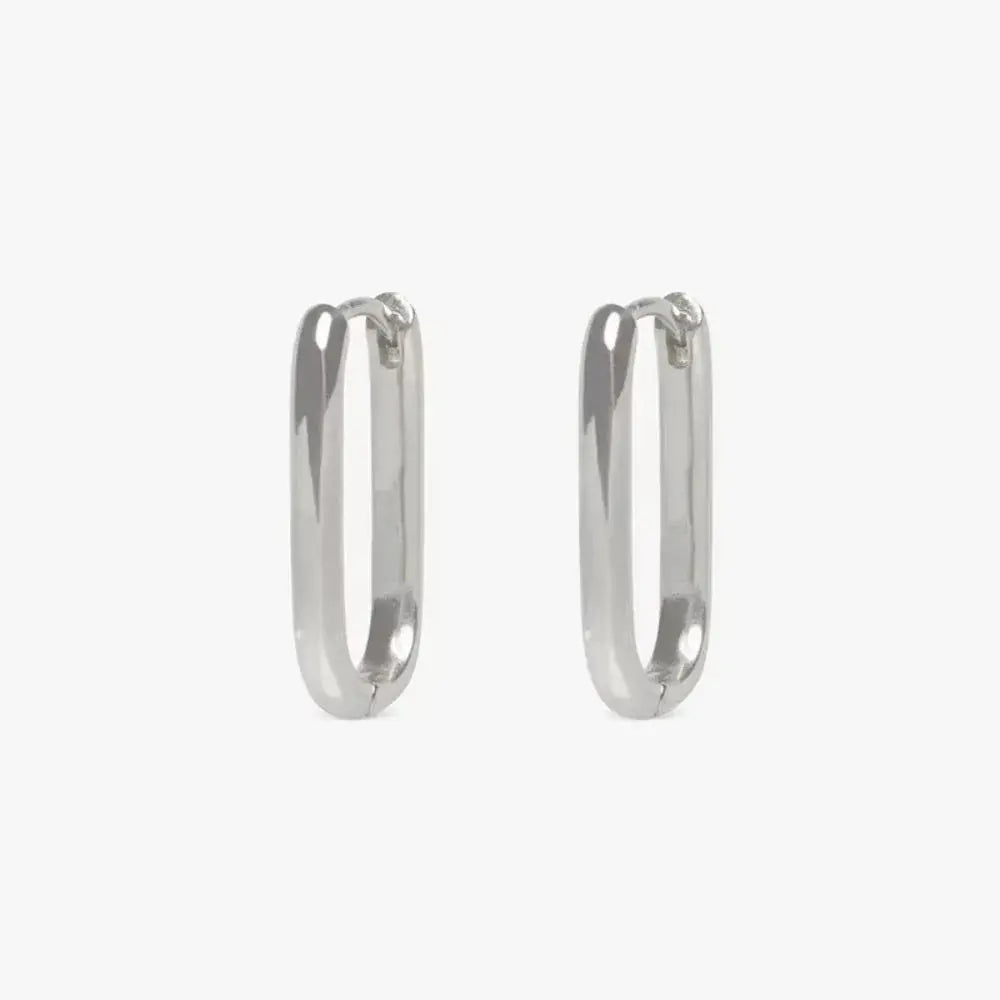 Minimalist Huggie Square Hoop Earrings-5