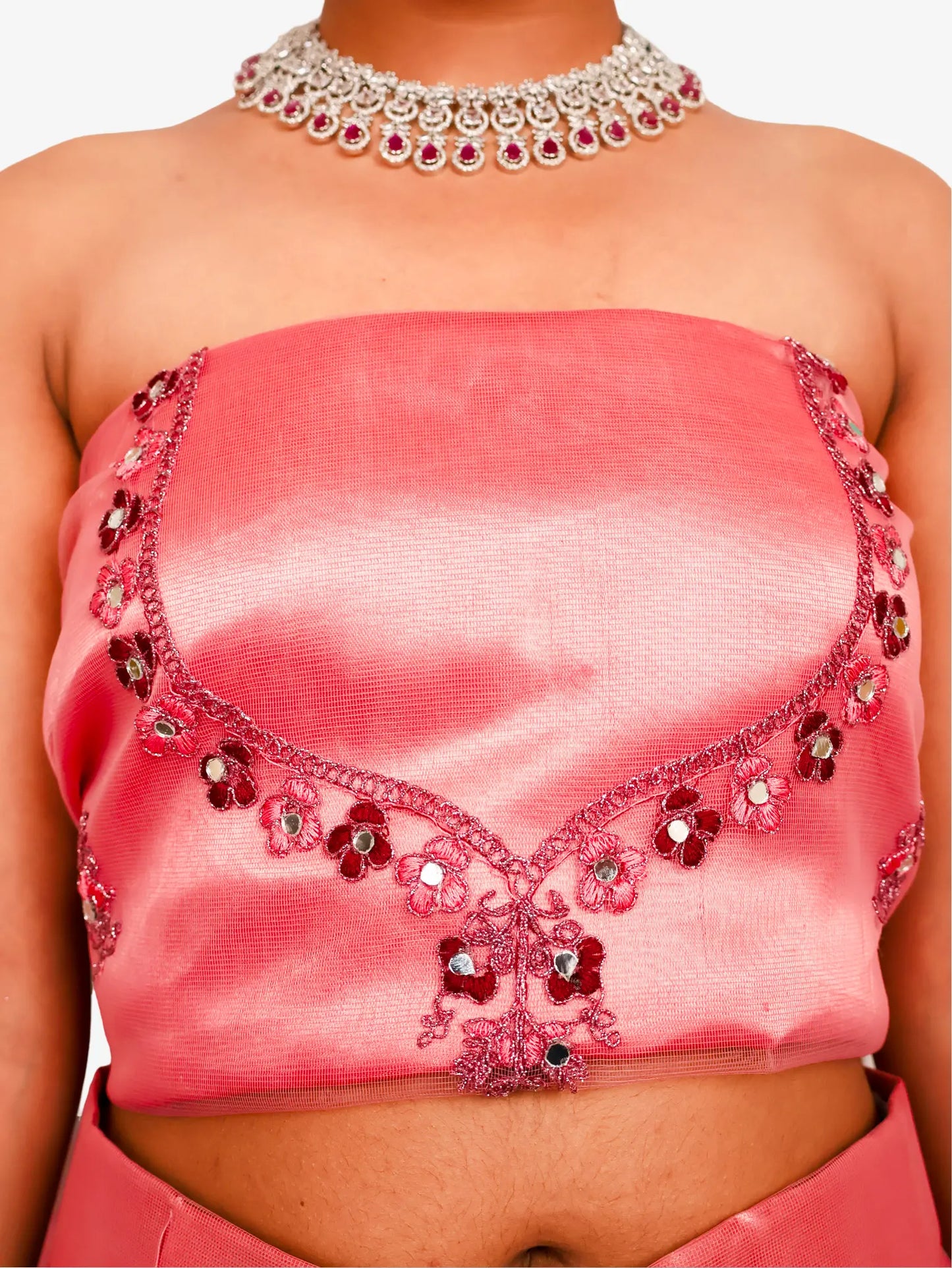 Semi-Stitched Lehenga with Soft Net Fabric & Zari Thread Work by Shreekama-2