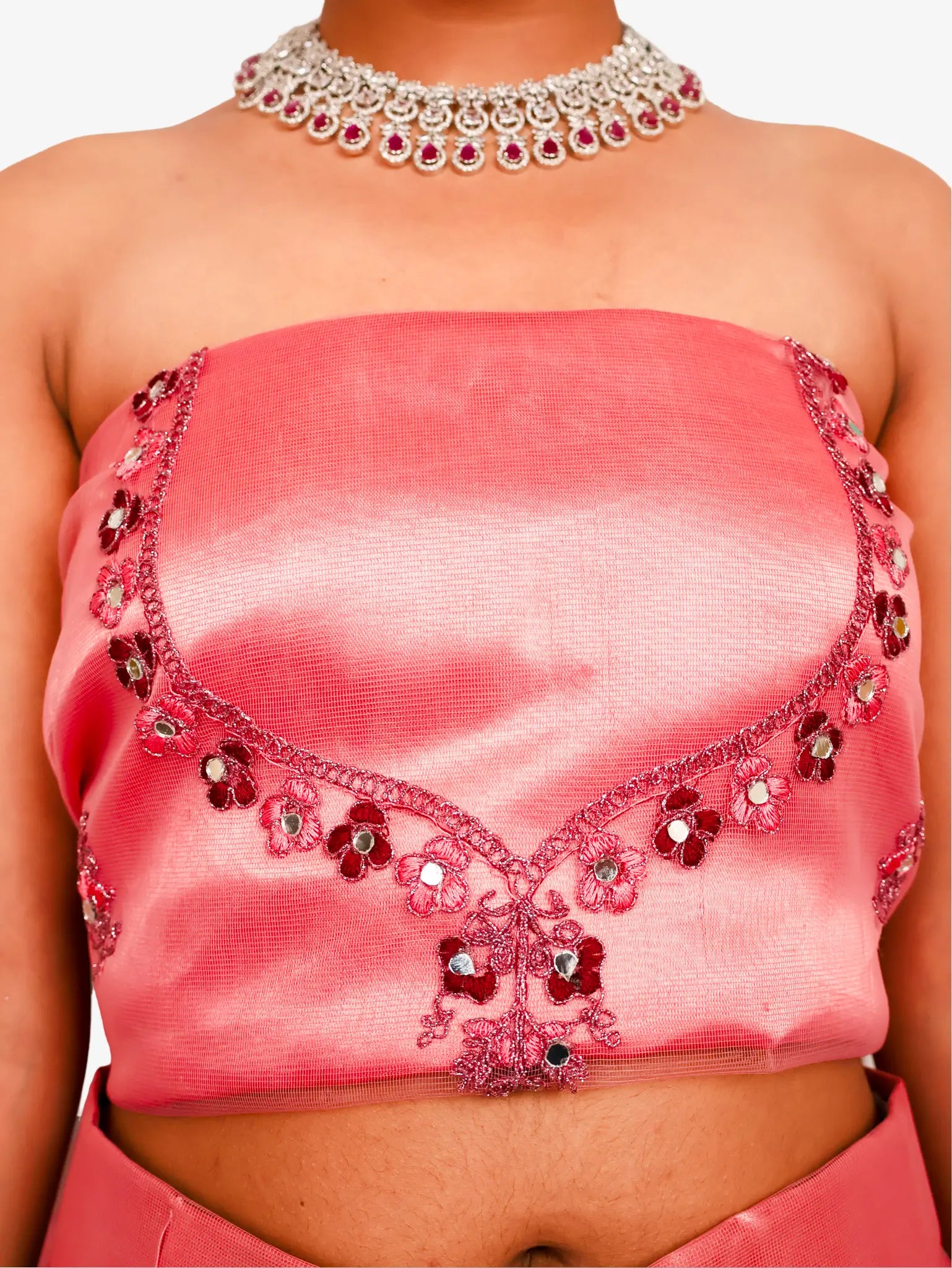Semi-Stitched Lehenga with Soft Net Fabric & Zari Thread Work by Shreekama-2