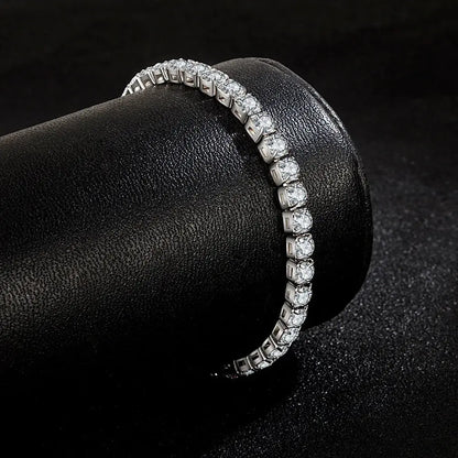 S925 Sterling Silver Zirconia Tennis Ball Bracelet-1