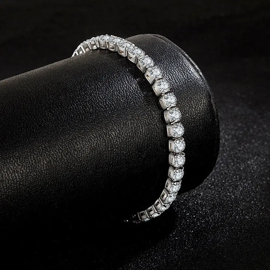 S925 Sterling Silver Zirconia Tennis Ball Bracelet-1