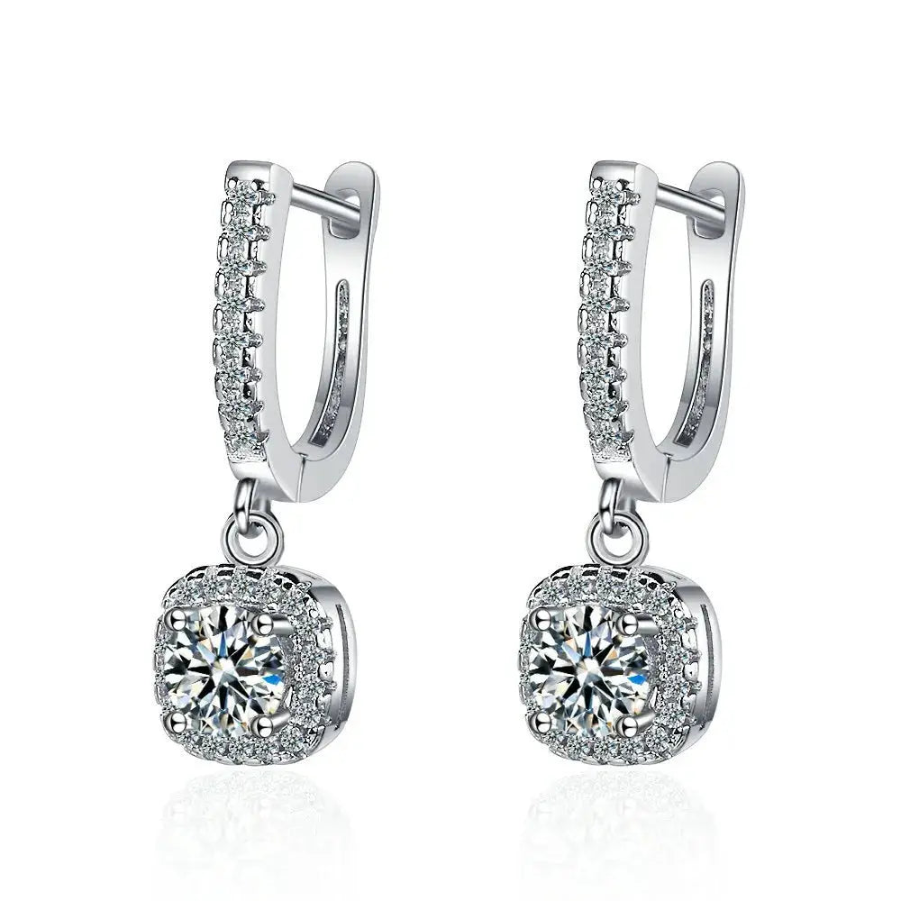 2CT Moissanite Huggie Hoop Earring-1