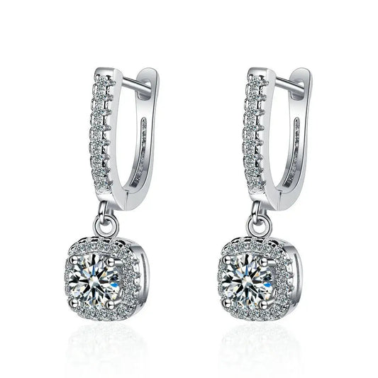 2CT Moissanite Huggie Hoop Earring-1