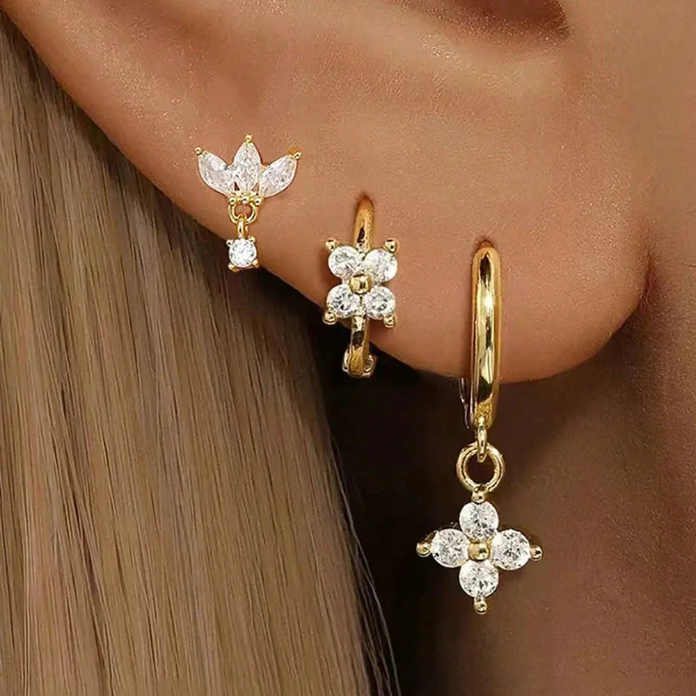 3PCS Crown Stud Earring Set for Women-24