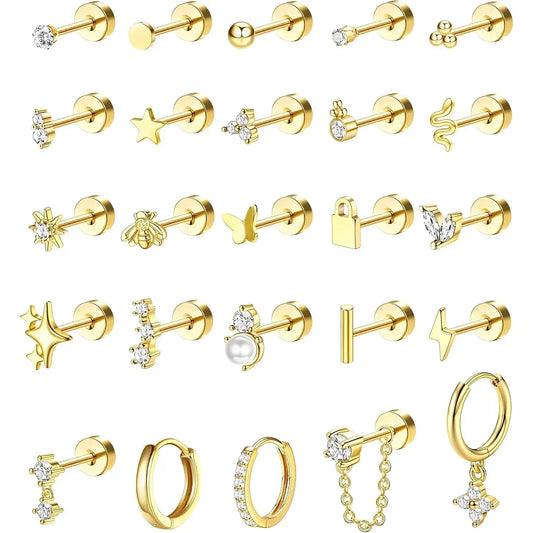 Bobisty Stud Hoop Earrings-0