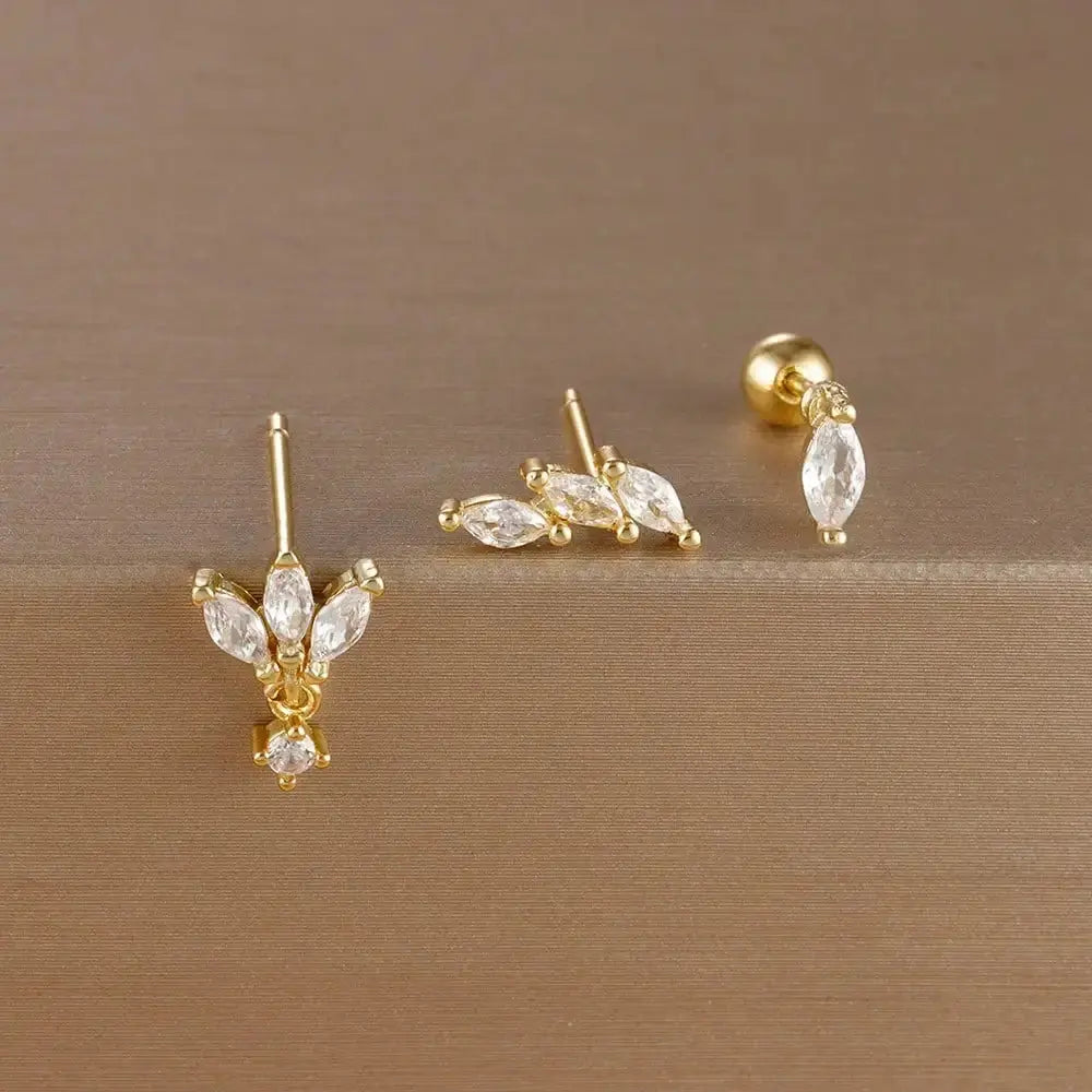 3PCS Crown Stud Earring Set for Women-6