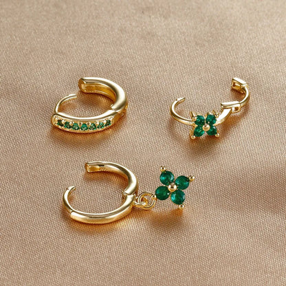 3PCS Flower Drop and Dangle Earring-3