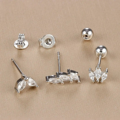 3PCS Crown Stud Earring Set for Women-3