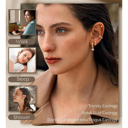 Bobisty Stud Hoop Earrings-4