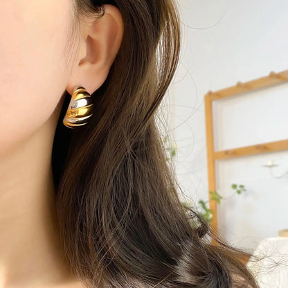 Hypoallergenic Geometric Stud Earrings for Women-1