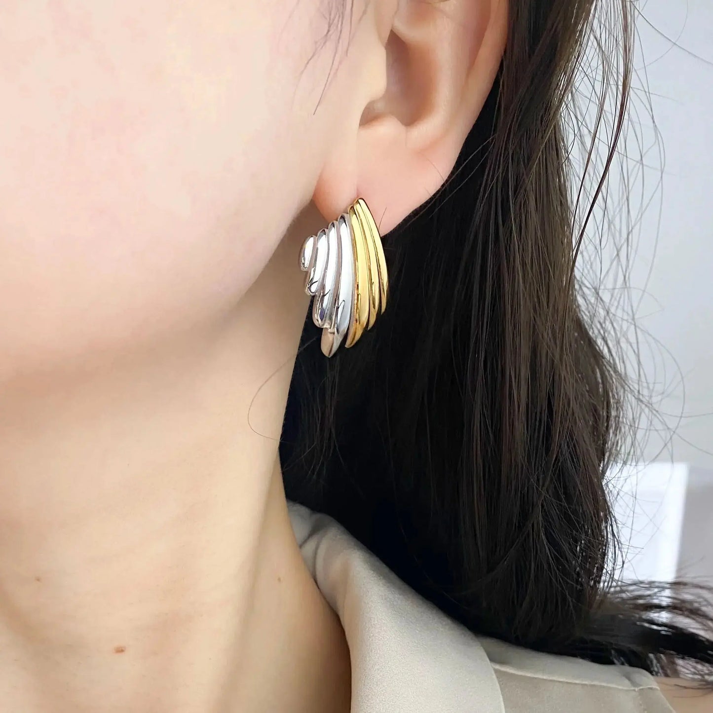 Hypoallergenic Geometric Stud Earrings for Women-3