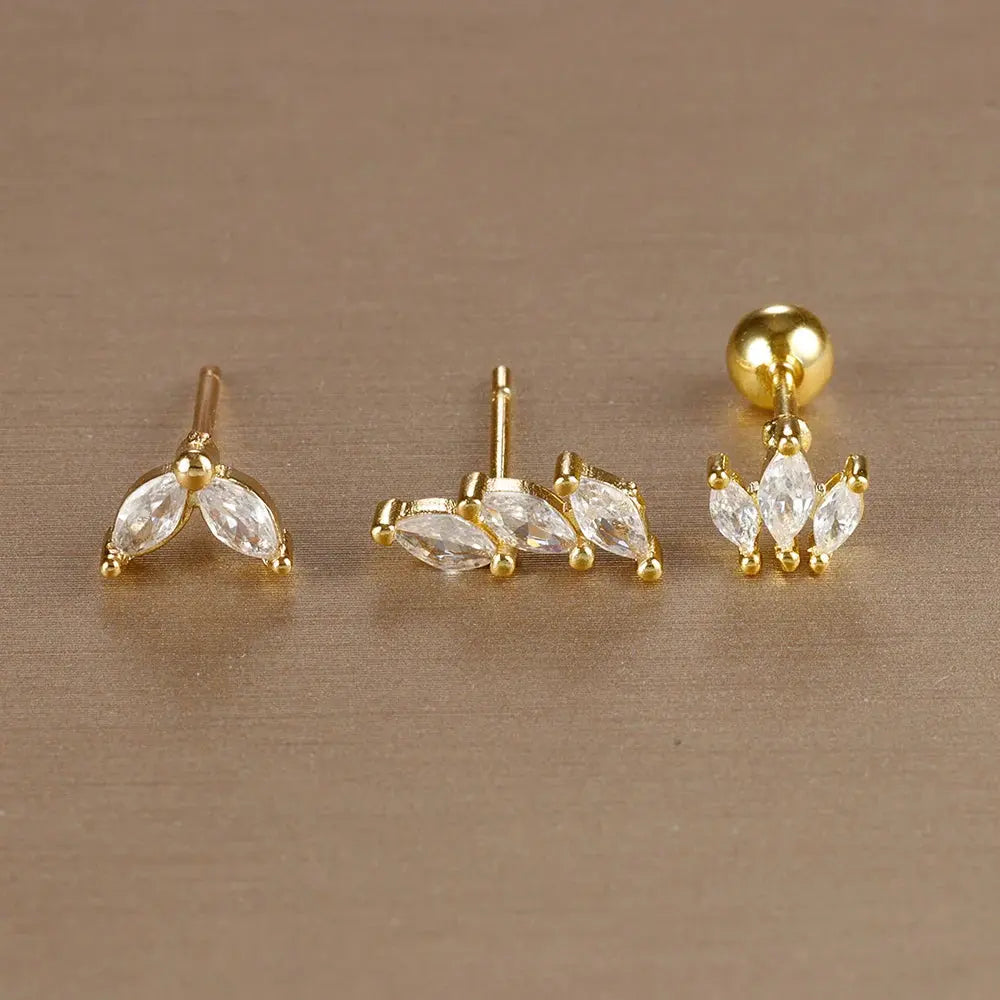 3PCS Crown Stud Earring Set for Women-19