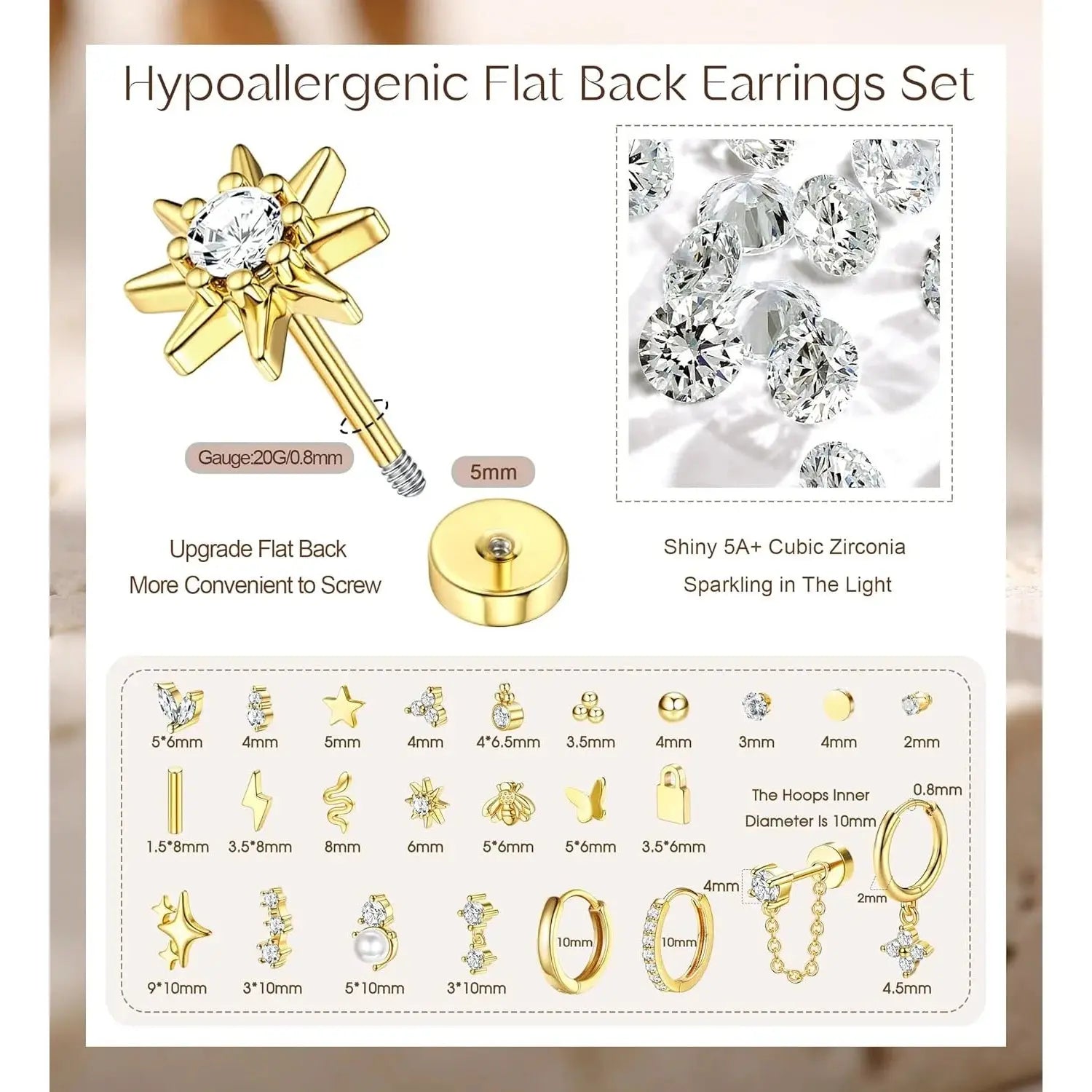 Bobisty Stud Hoop Earrings-1
