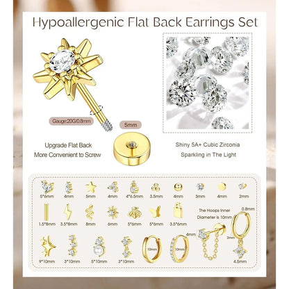 Bobisty Stud Hoop Earrings-1