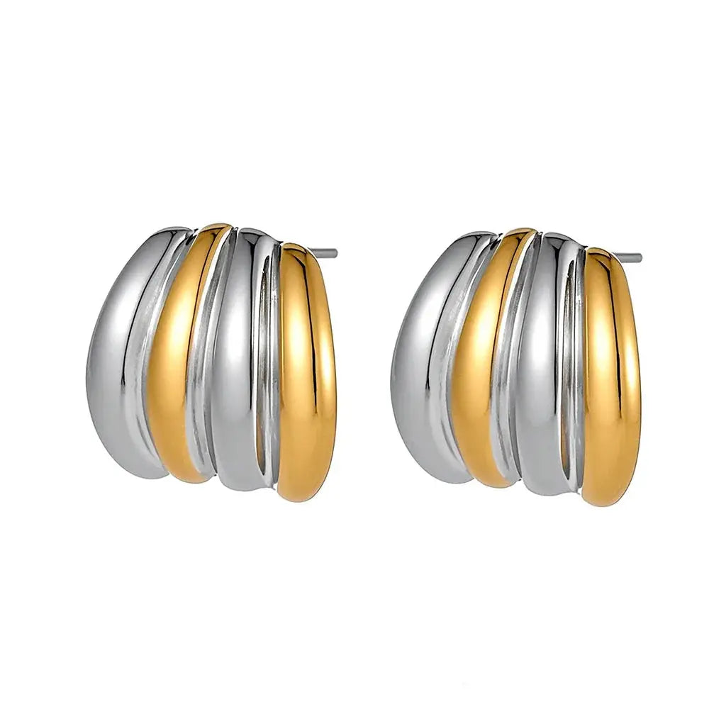 Hypoallergenic Geometric Stud Earrings for Women-7
