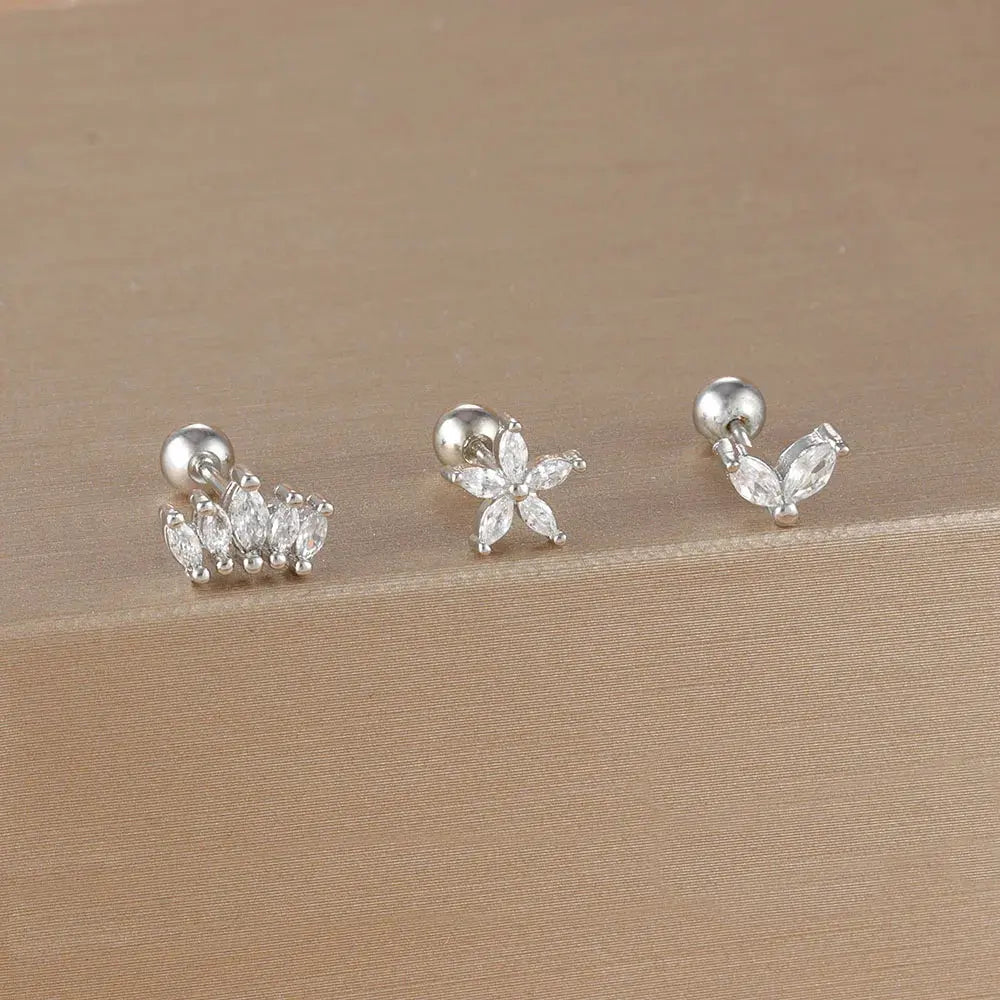 3PCS Crown Stud Earring Set for Women-14