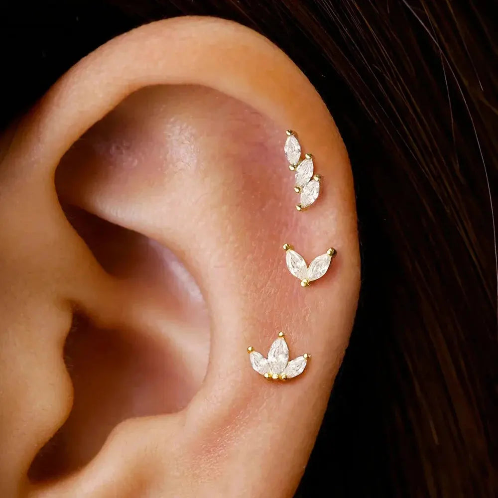 3PCS Crown Stud Earring Set for Women-0