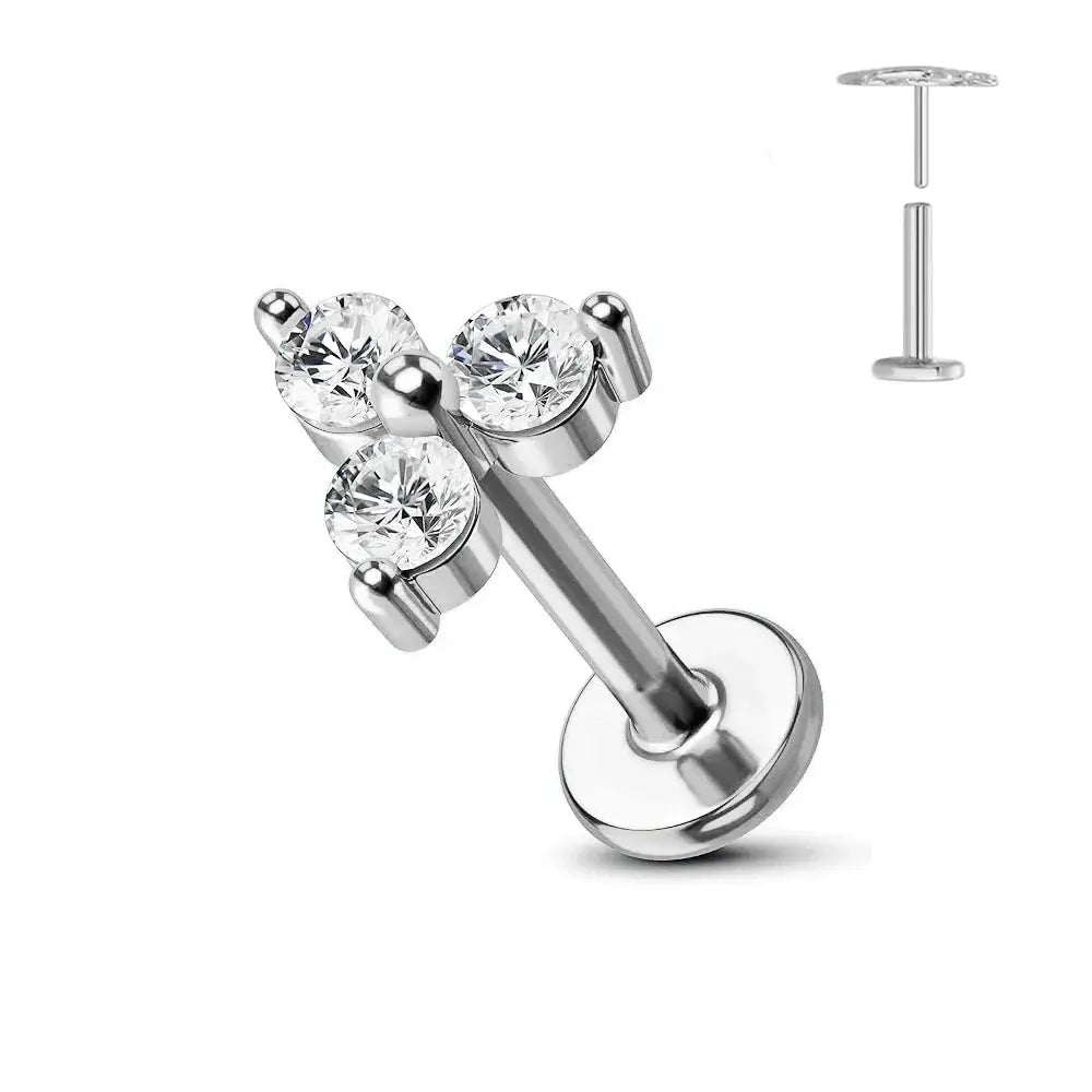 Titanium Flower Stud Piercing Earring-5