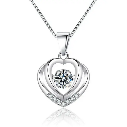 925 Sterling Silver Heart Pendant Necklace for Women-0