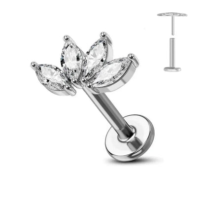 Titanium Flower Stud Piercing Earring-3