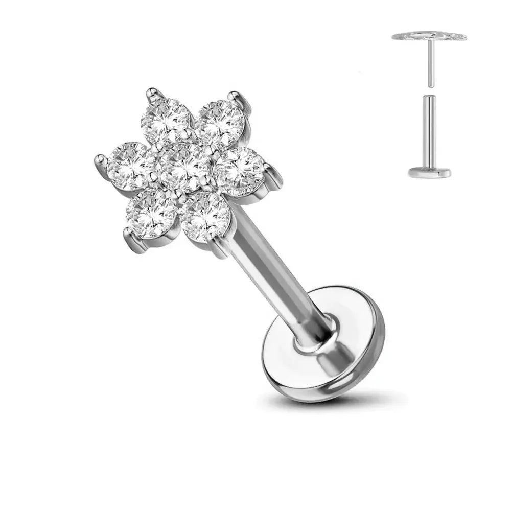 Titanium Flower Stud Piercing Earring-21