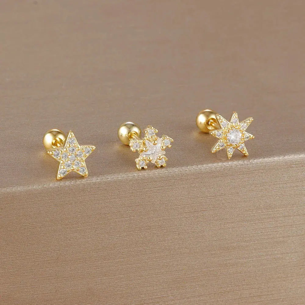 3PCS Crown Stud Earring Set for Women-17