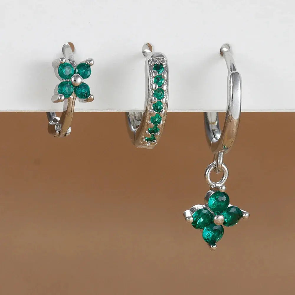 3PCS Flower Drop and Dangle Earring-23