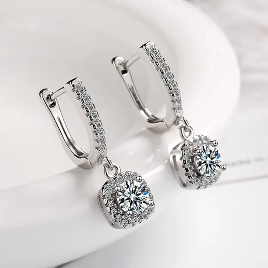 2CT Moissanite Huggie Hoop Earring-0