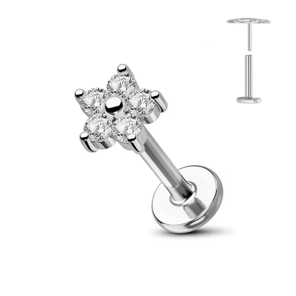 Titanium Flower Stud Piercing Earring-8