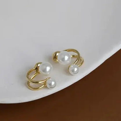 Double Pearl Stud Earring - Sori Style-3