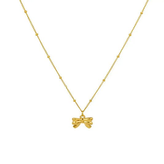 Dainty Bow Pendant Necklace - Sori Style-0