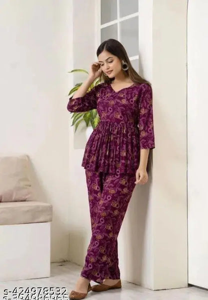 Women's Printed Co-Ord Set, Co-Ord Sets For Girls and WomenWomen's Printed Co-Ord Set, Co-Ord Sets For Girls and Women 13374