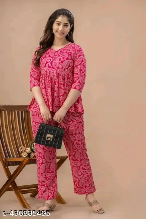 Women's Printed Co-Ord Set, Co-Ord Sets For Girls and Women 13374