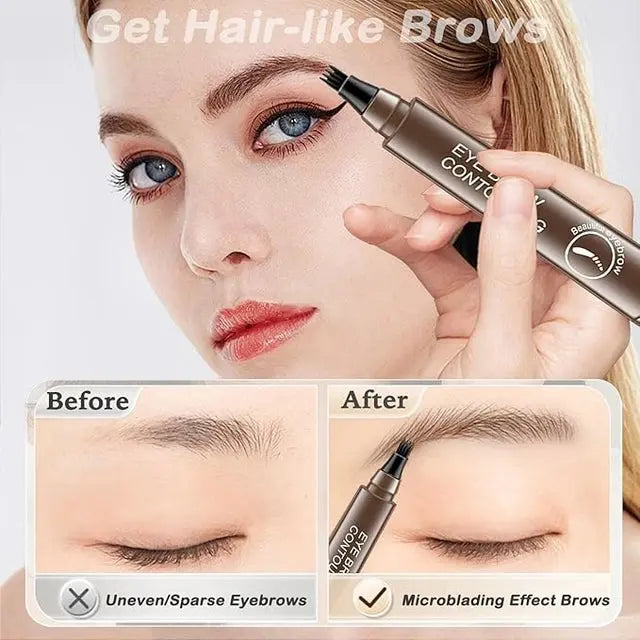 Waterproof Microblading Eyebrow Pencil with a Micro-Fork Tip Applicator Pack of 2 18279