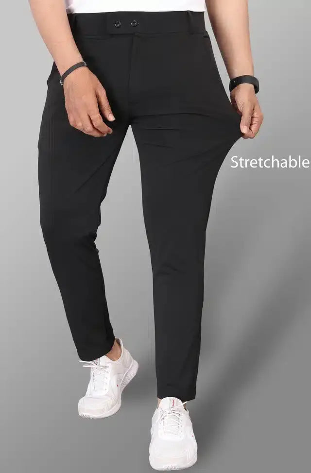 Lycra Blend Trouser for Men (Black, 28) 13279