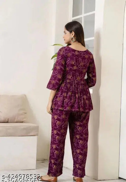 Women's Printed Co-Ord Set, Co-Ord Sets For Girls and WomenWomen's Printed Co-Ord Set, Co-Ord Sets For Girls and Women 13374