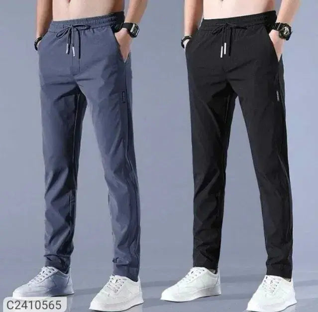 DM Buy1 Get 1 FreeðŸ’¥ðŸ¤©PREMIUM MEN'S HIGH STRETCH SKINNY LYCRA PANTS(Black & Gray) 25585