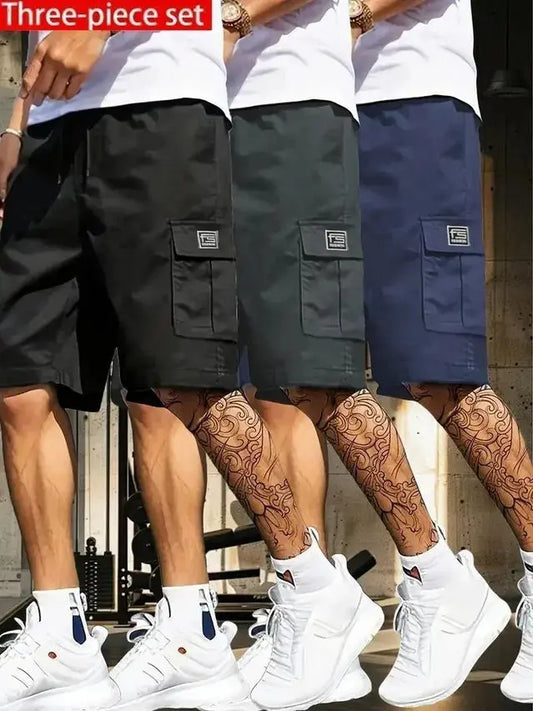 Men's Cotton Casual Cargo Shorts Pack of 3 25585
