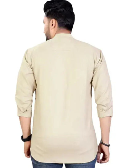 Men's Slim Fit Full Sleeve Cotton Short Kurta Pack of 3 6824