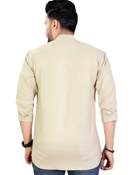 Men's Slim Fit Full Sleeve Cotton Short Kurta Pack of 3 6824