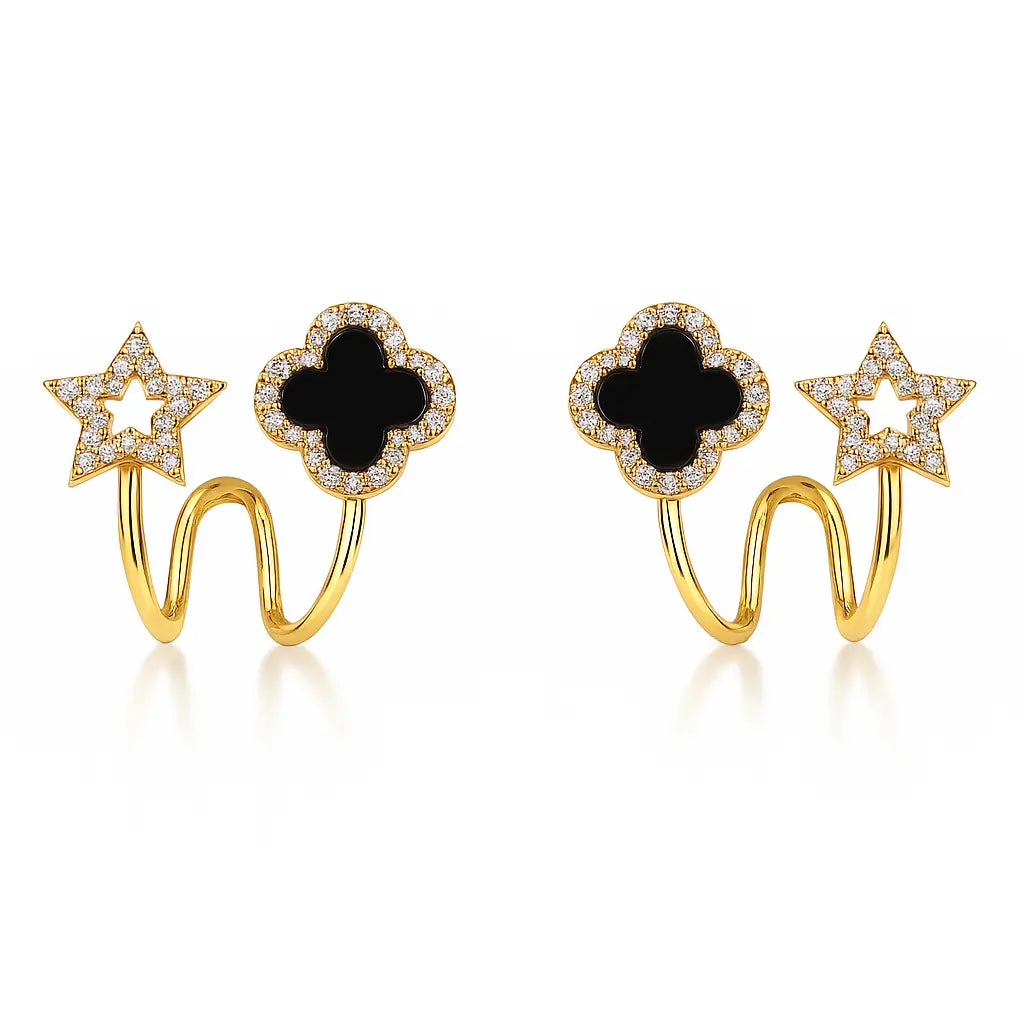 Four-Leaf Clover Earrings - Sori Style-0