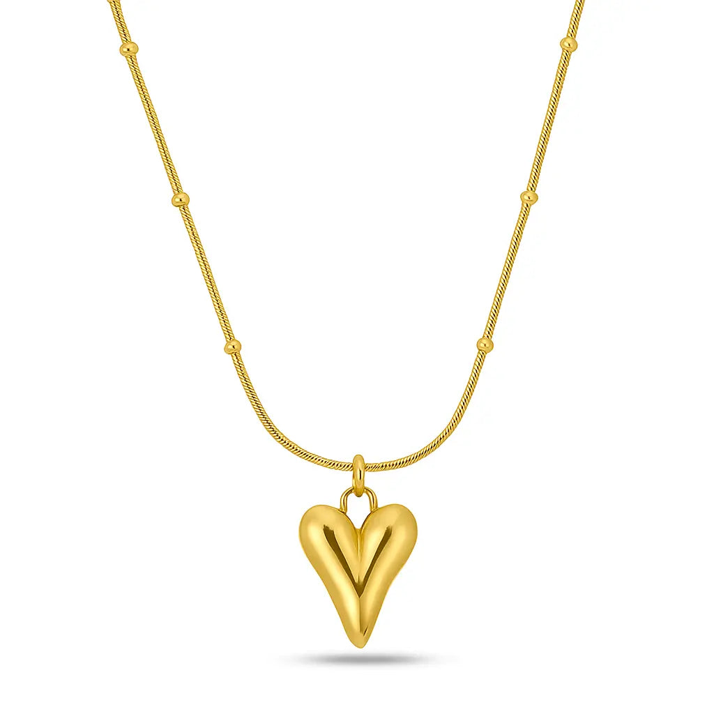 Heart Ball Pendant Necklace Dainty Love Charm Jewelry Gift-0