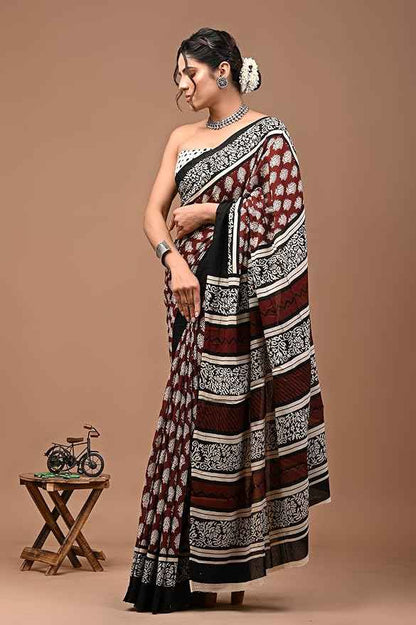 LaalMitti Earth Bloom in Mulmul Saree-0