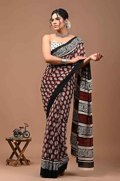 LaalMitti Earth Bloom in Mulmul Saree-1