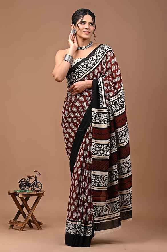LaalMitti Earth Bloom in Mulmul Saree-2