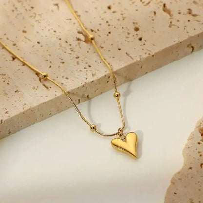 Heart Ball Pendant Necklace Dainty Love Charm Jewelry Gift-1
