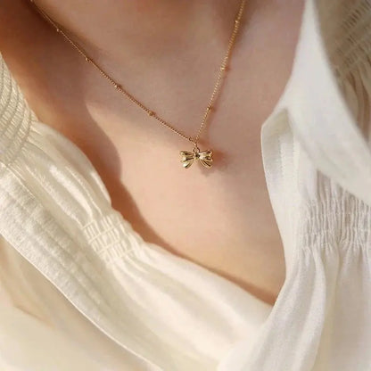 Dainty Bow Pendant Necklace - Sori Style-1