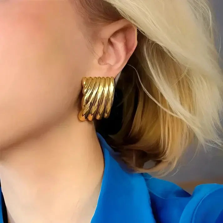 Wave Statement Earrings-Bold & Elegant-1